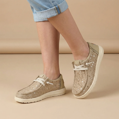 Wendy Sequin Lace Dames Instappers Olive Grey