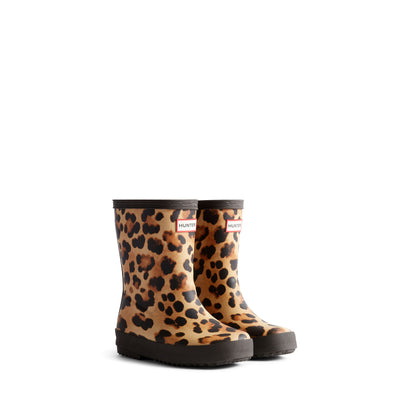 Original Kids First Leopard Print Wellington Boots Leopard Print/Chocoate Brown