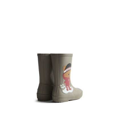 Original Kids First Bear Print Insulated Wellington Boots Kettle