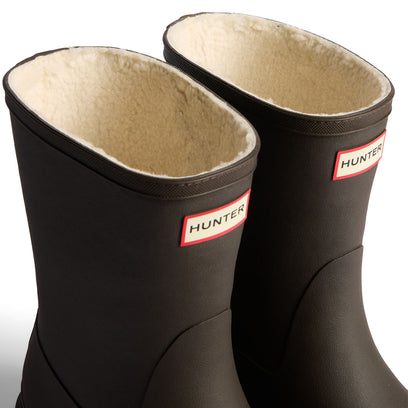 Unisex Downpour Insulated Short Wellington Boots Chocolate Brown