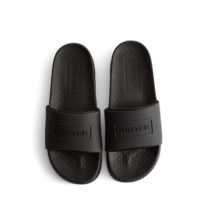 Unisex Core Embossed Silicon Logo Slider Black