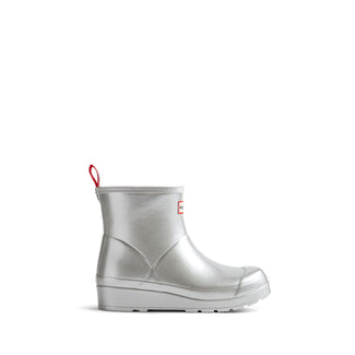 Women's Play Short Wellington Boots Metallic Silver
