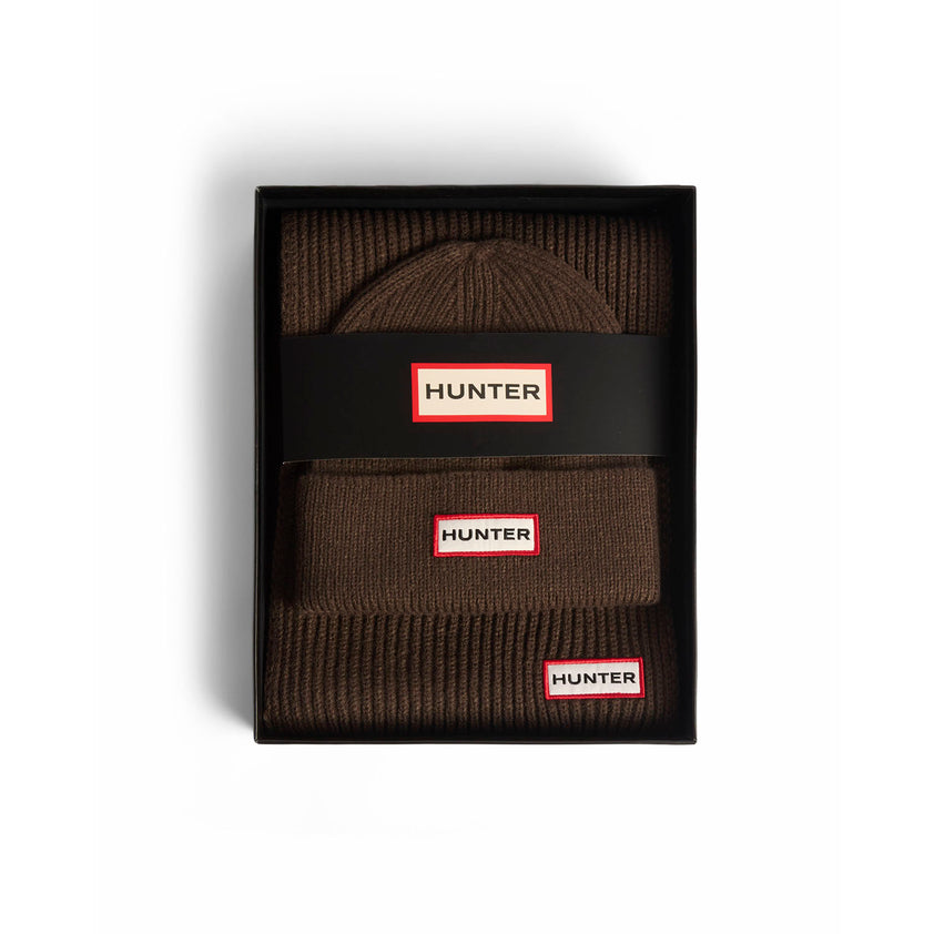 Jura Scarf and Beanie Box Set Chocolate Brown