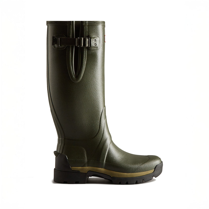 Men's Balmoral Adjustable 3mm Neoprene Wellington Boots Dark Olive