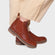 Isa-PO Dames Chelsea Boots Leer Camel