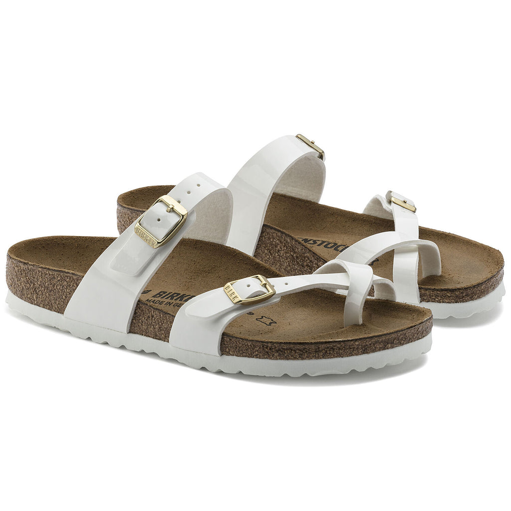 Mayari Dames Slippers White Patent Narrow-fit
