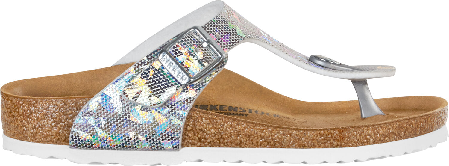 Gizeh Kids Slippers Hologram Silver Narrow-fit