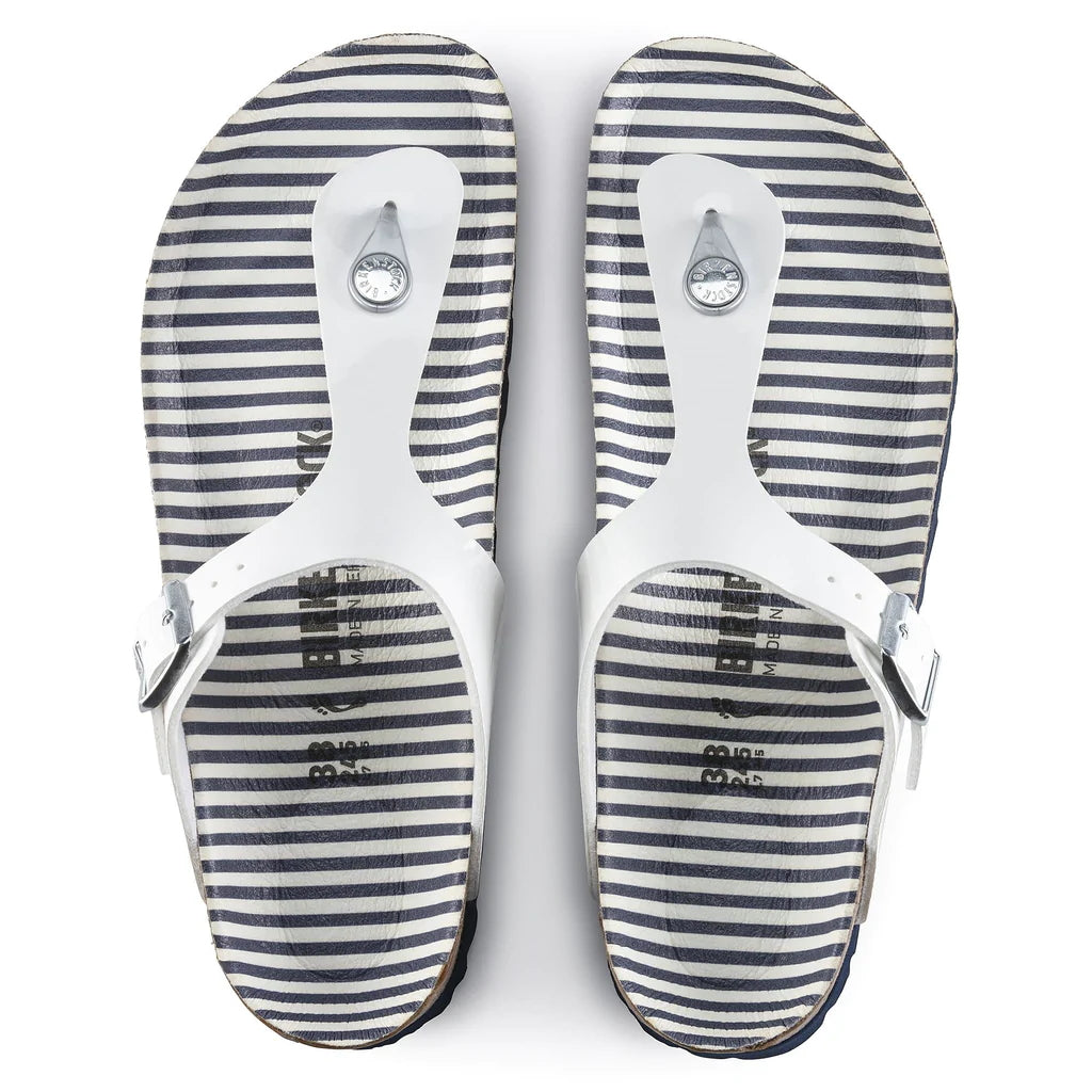 Gizeh Kids Slippers Nautical Stripes White Narrow-fit