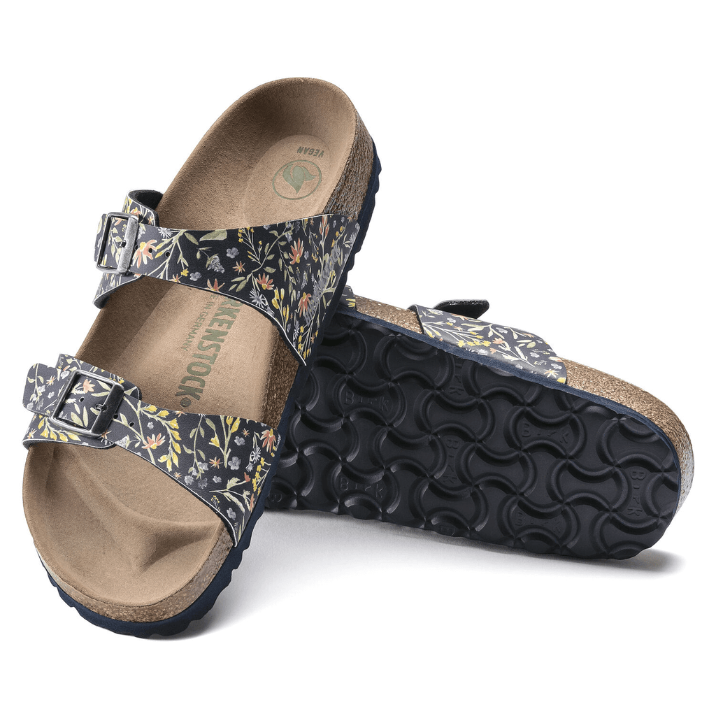 Sydney Dames Slippers Navy Watercolor Flower Narrow-fit