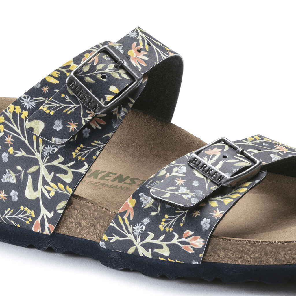 Sydney Dames Slippers Navy Watercolor Flower Narrow-fit
