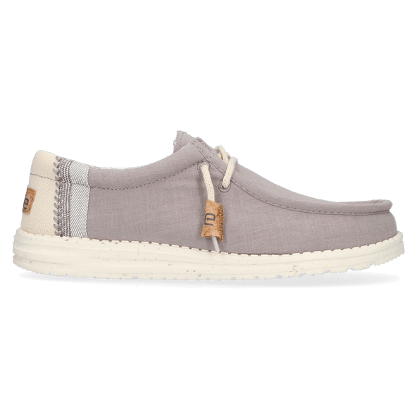 Wally Linen Natural Heren Instappers Grey