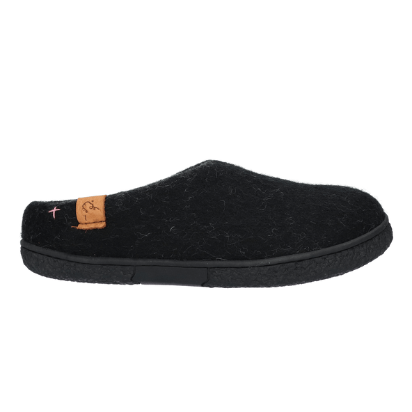 Tibet Wolvilt Sloffen Black/Grey