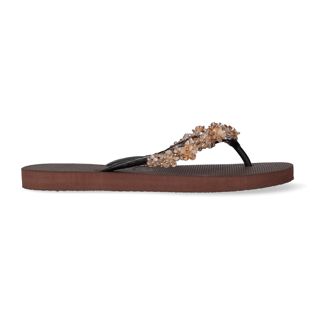 Precious Bloom Gold Dames Slippers Coffee