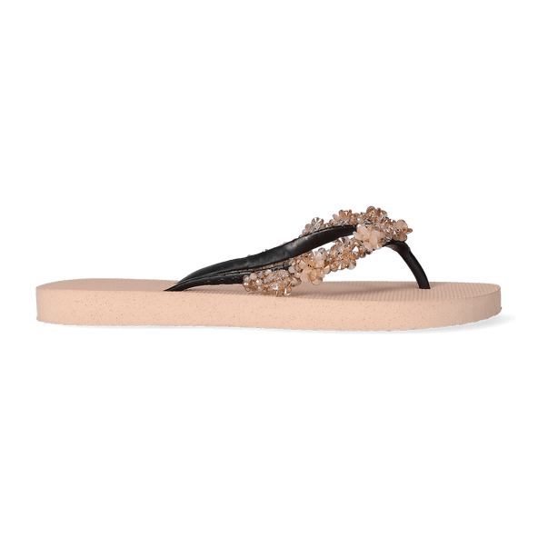 Precious Bloom Gold Dames Slippers Sand