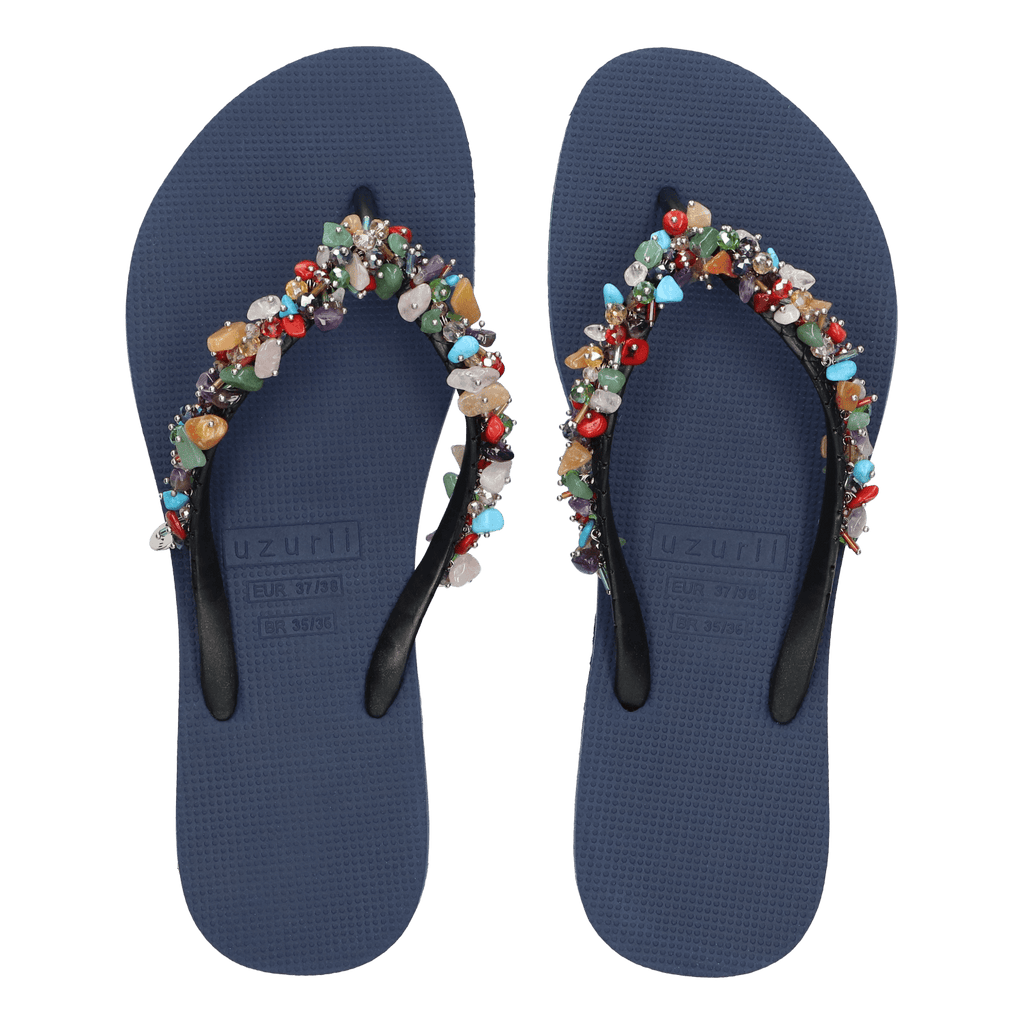 Colorful Fabulous Dames Slippers Navy Blue