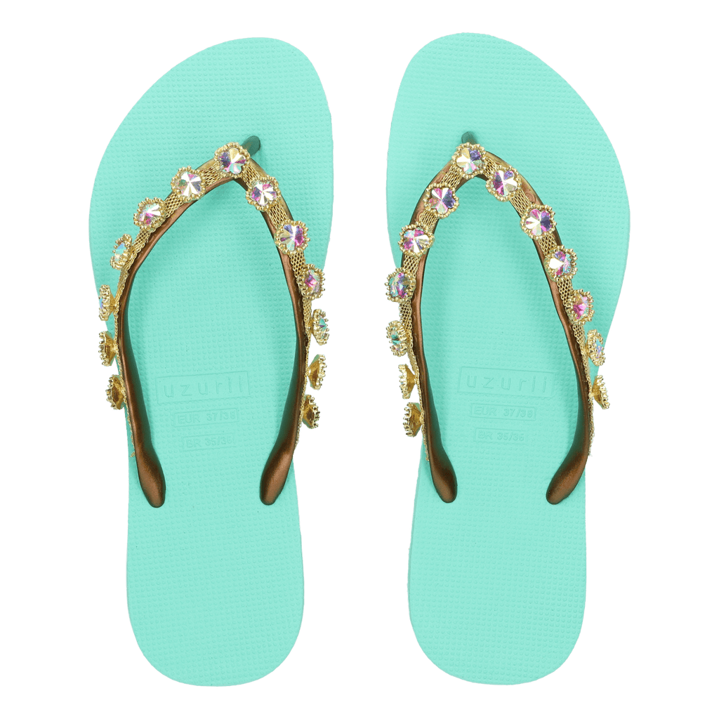Flower Aby Dames Slippers Mint Green