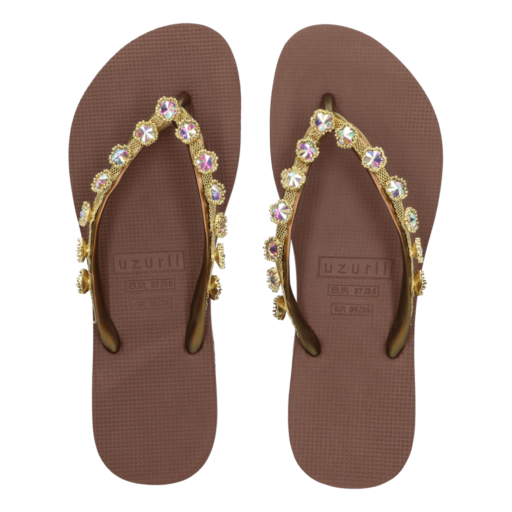 Flower Aby Dames Slippers Taupe