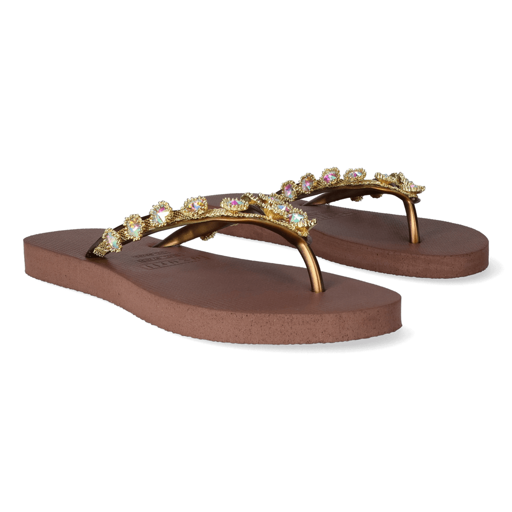 Flower Aby Dames Slippers Taupe
