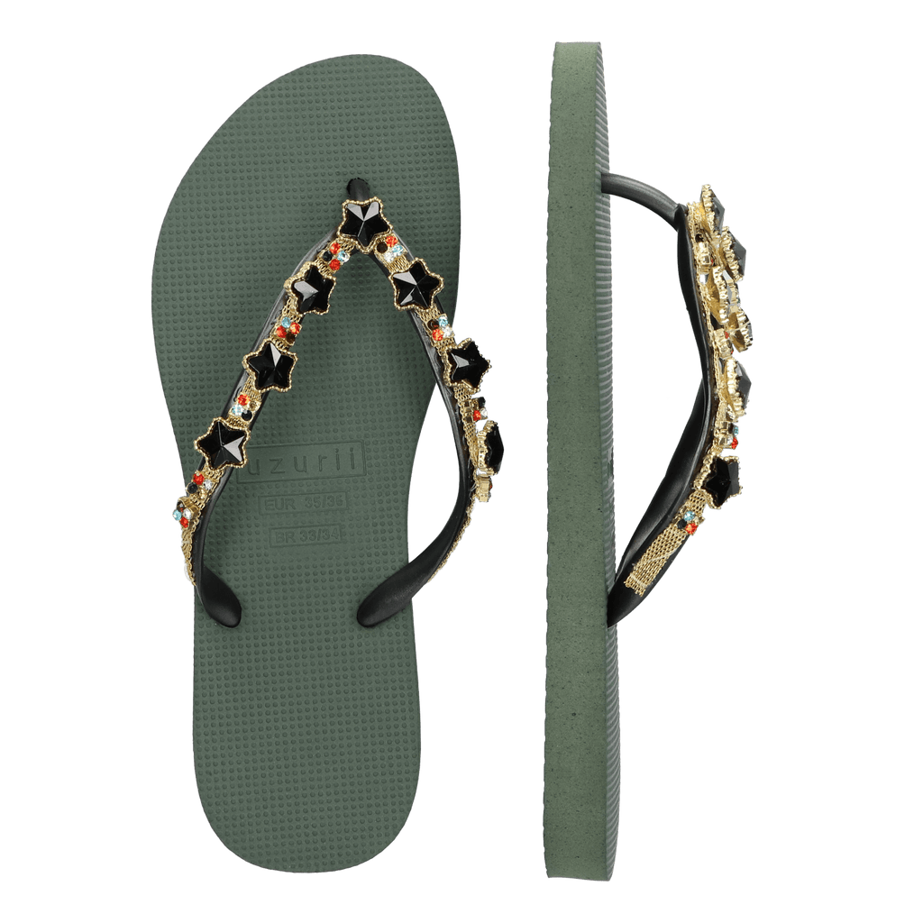 Black Star Dames Slippers Army Green