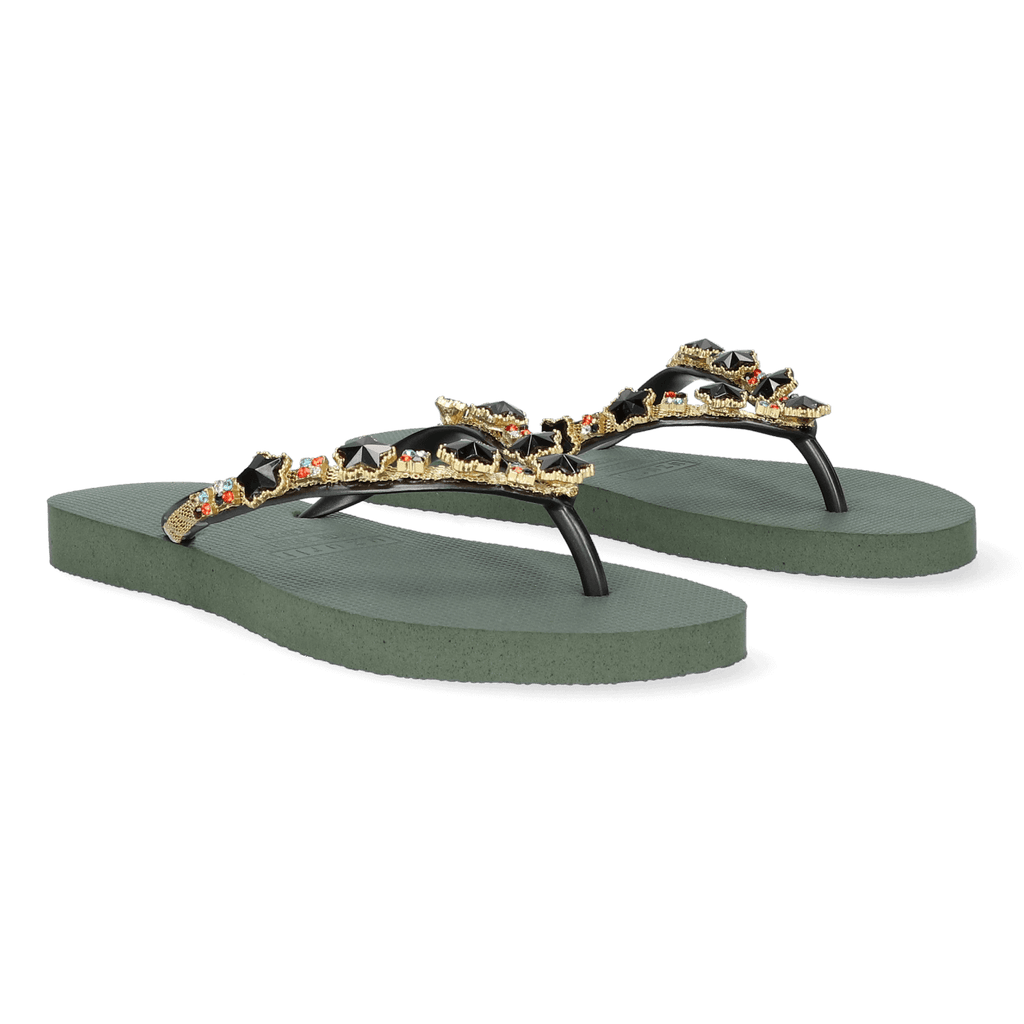 Black Star Dames Slippers Army Green