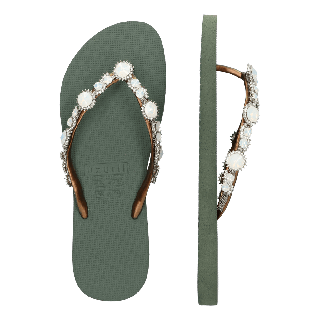 Pearl Marilyn Dames Slippers Army Green
