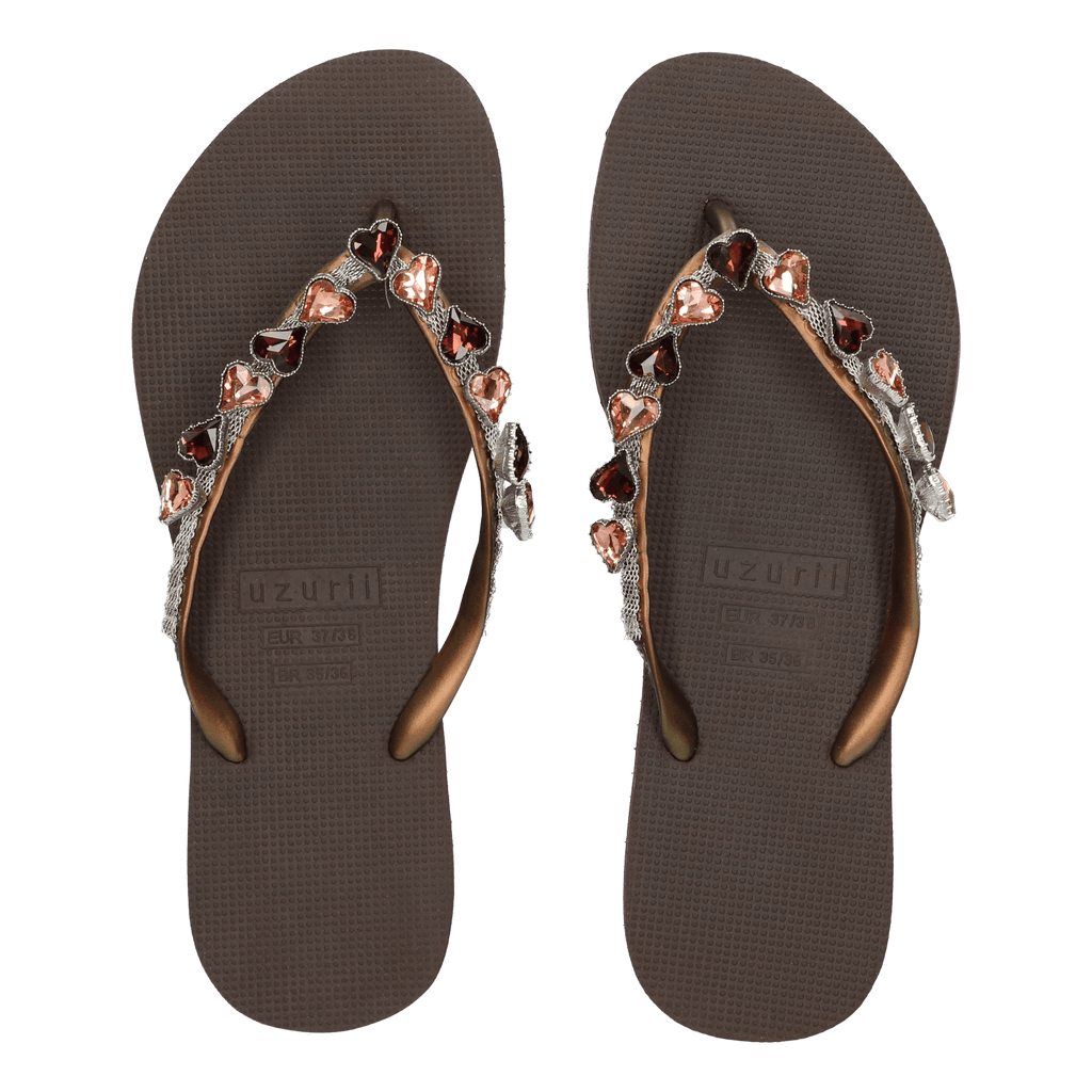 Heart Bronze Dames Slippers Taupe