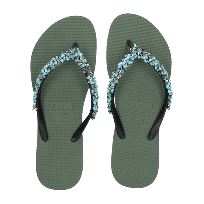 Classic Aby Baby Blue Dames Slippers Army Green