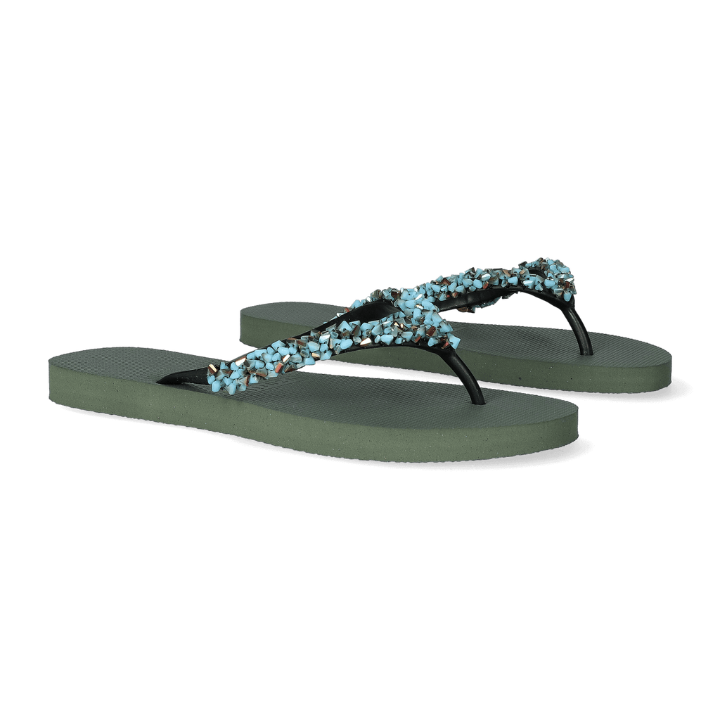 Classic Aby Baby Blue Dames Slippers Army Green