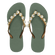 Crystal Flower Dames Slippers Army Green
