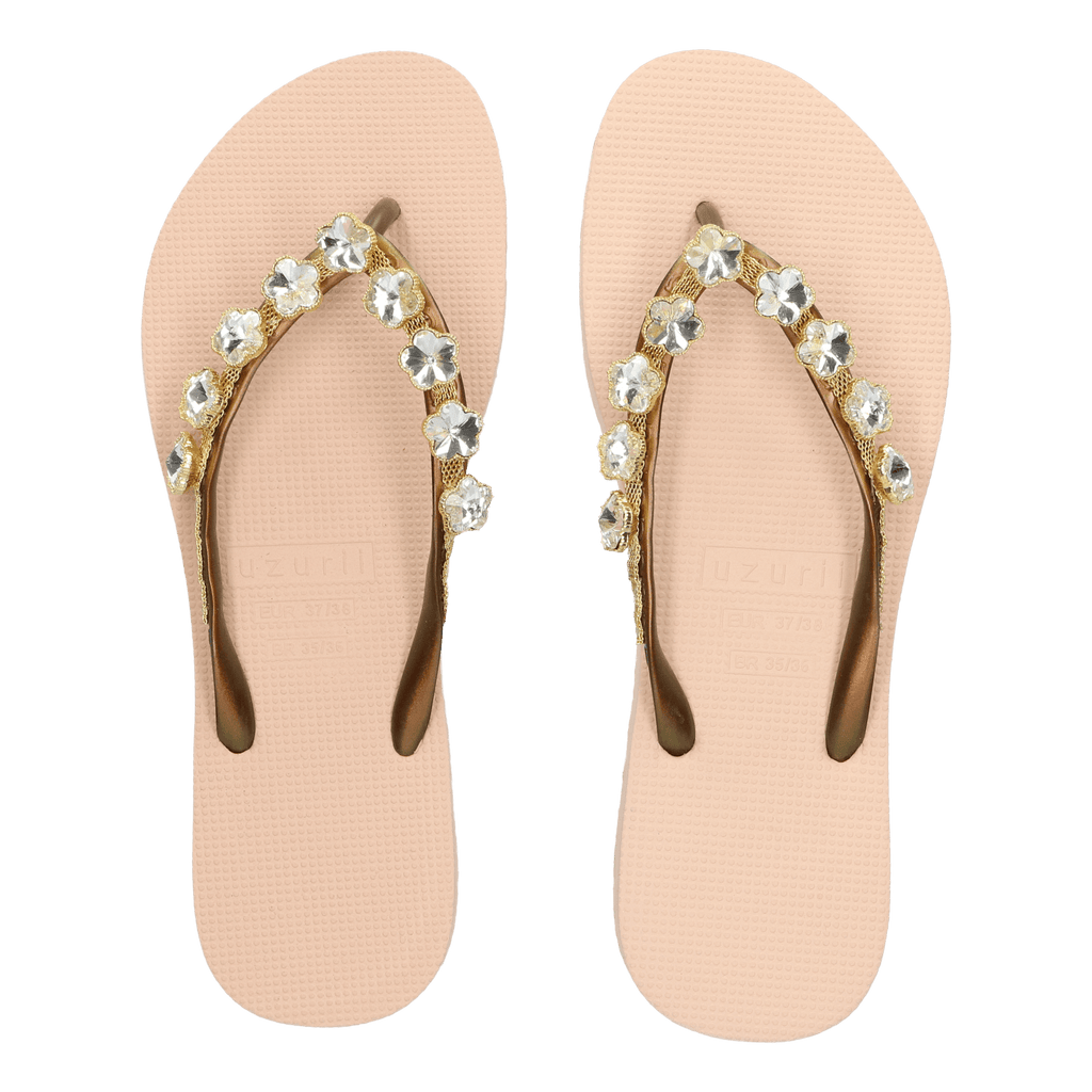 Crystal Flower Dames Slippers Sand
