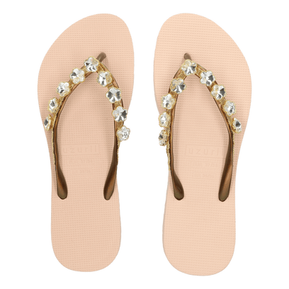 Crystal Flower Dames Slippers Sand