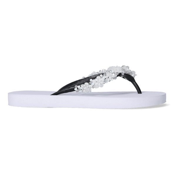 Precious Bloom White Dames Slippers White