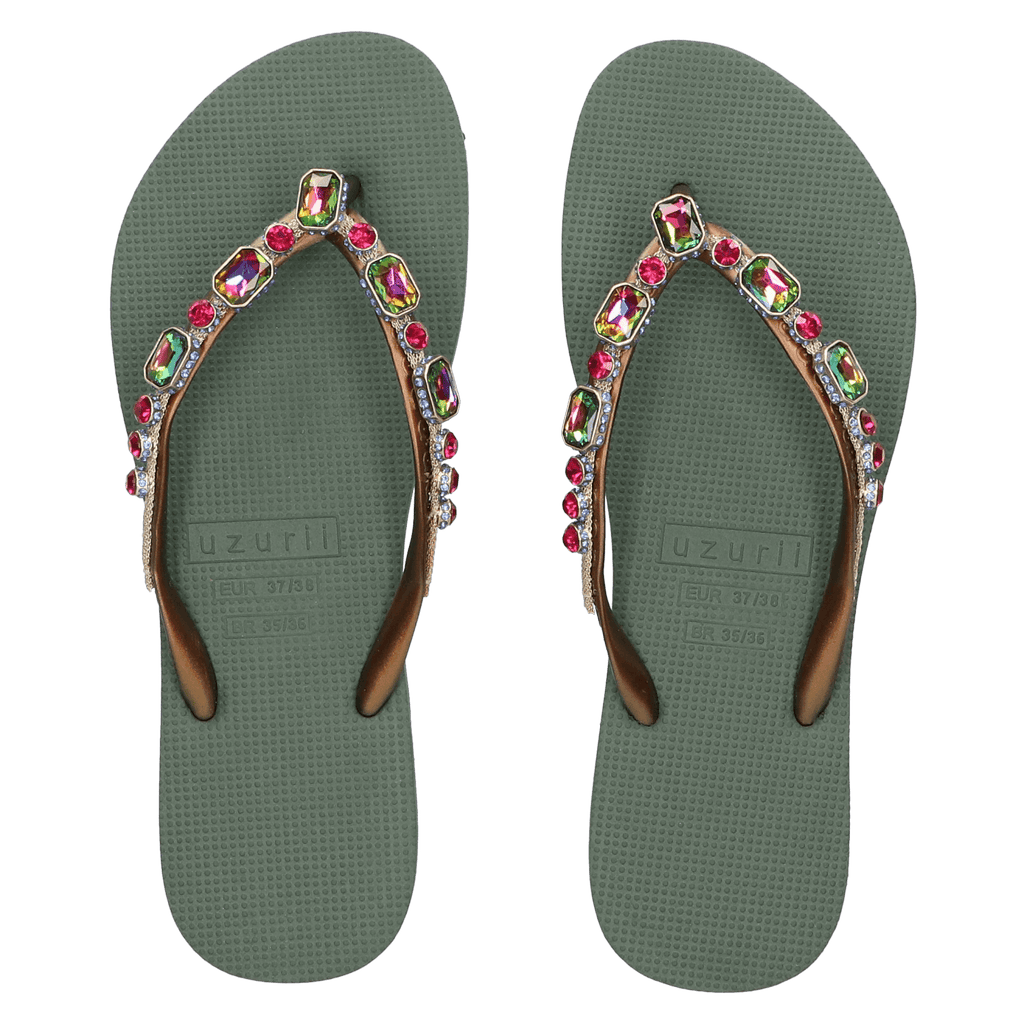 Copa Cabana Colorful Dames Slippers Army Green