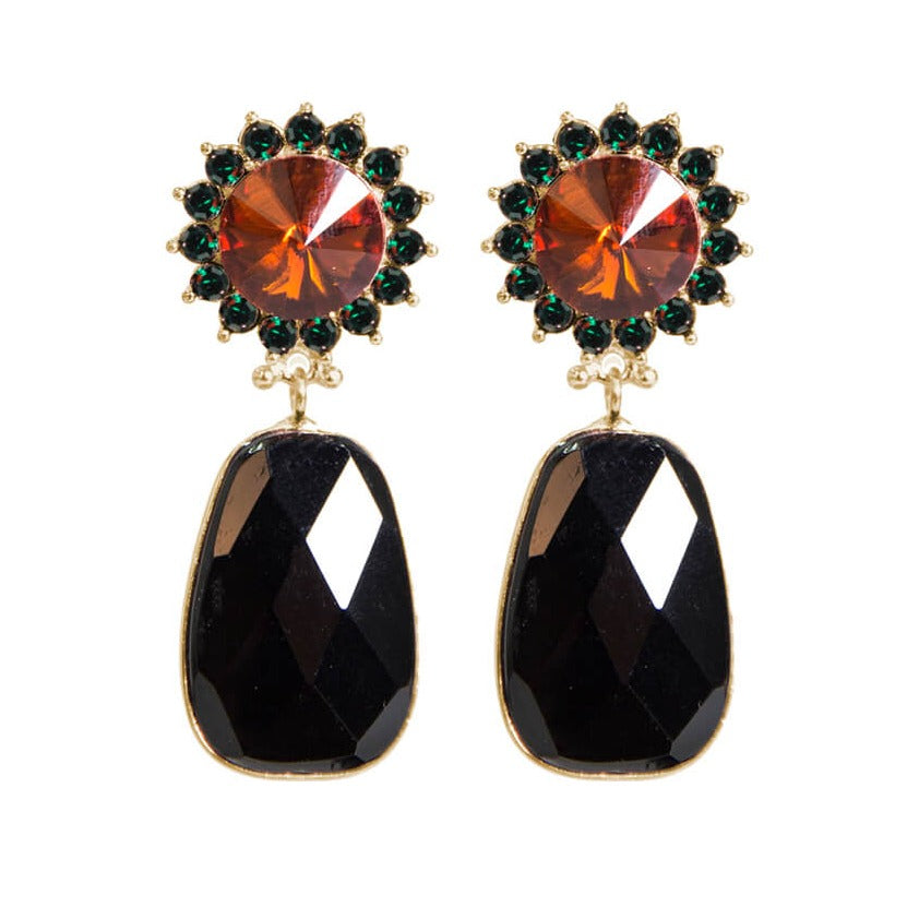 Black Monroe Nature Agate Oorbellen