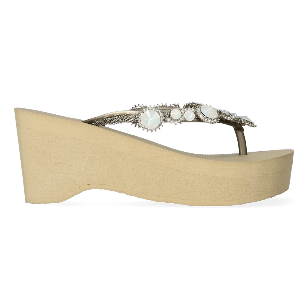 Pearl Marilyn High Heel Dames Slippers Gold