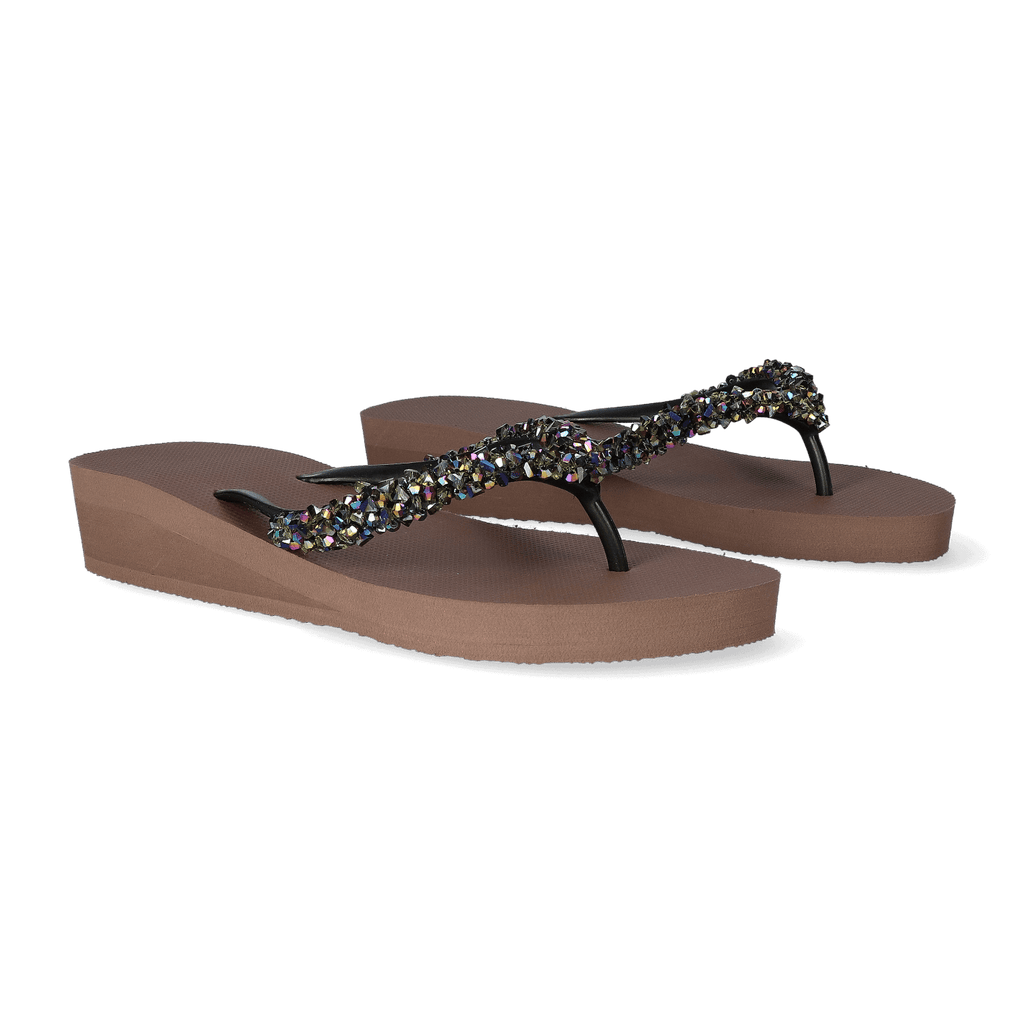 Classic Aby Mid Heel Dames Slippers Taupe