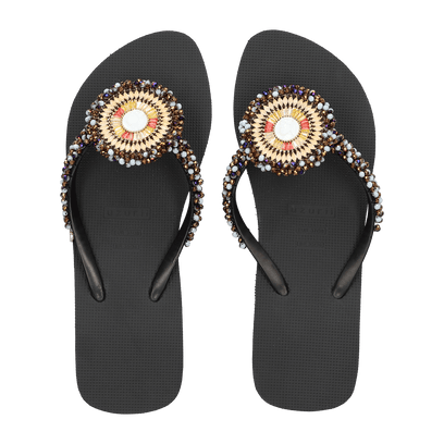 Angel Mid Heel Dames Slippers Black