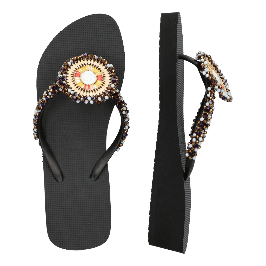 Angel Mid Heel Dames Slippers Black