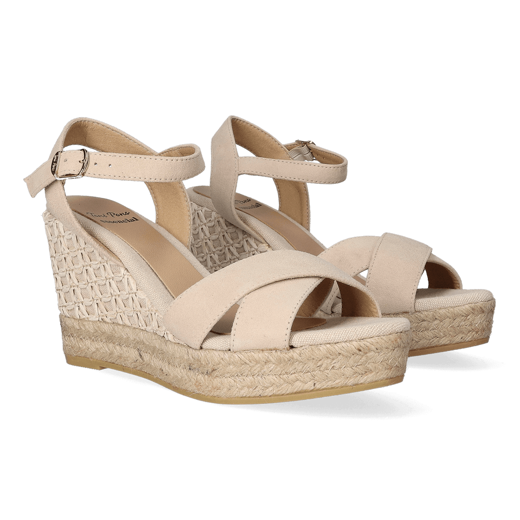 Ava-A Suede Dames Espadrilles Pedra