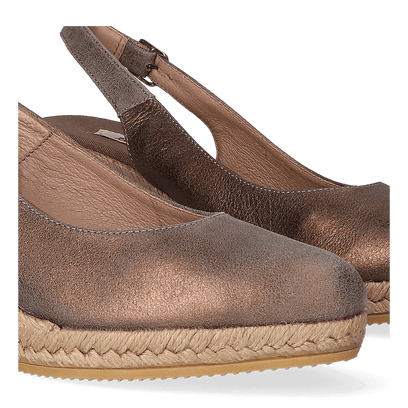 Berna-5 Dames Espadrilles Taupe Metal