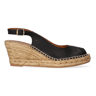 Croacia Leren Dames Espadrilles Negre
