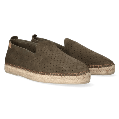 Dan-AY Suede Heren Espadrilles Caqui