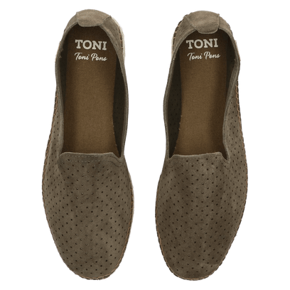 Dan-AY Suede Heren Espadrilles Caqui