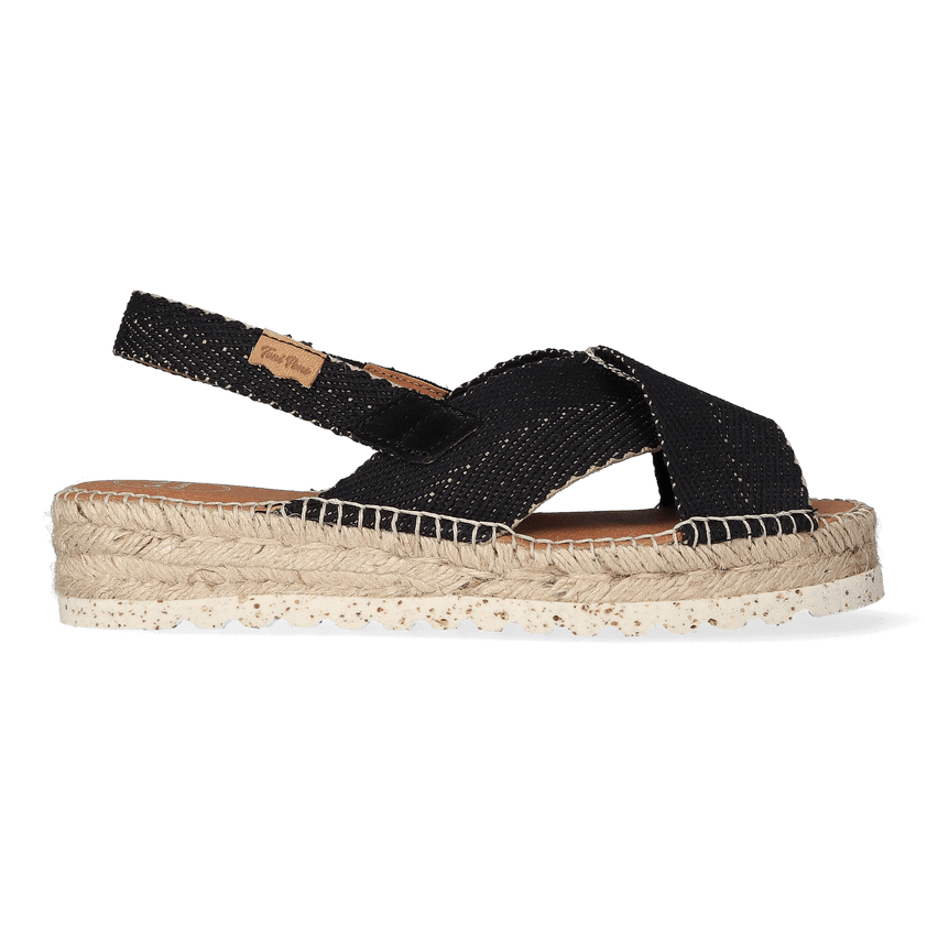 Elvira Canvas Dames Espadrilles Negre