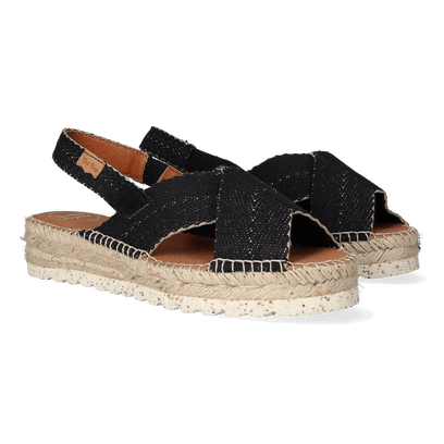 Elvira Canvas Dames Espadrilles Negre