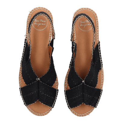 Elvira Canvas Dames Espadrilles Negre