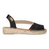 Etna Leren Dames Espadrilles Negre