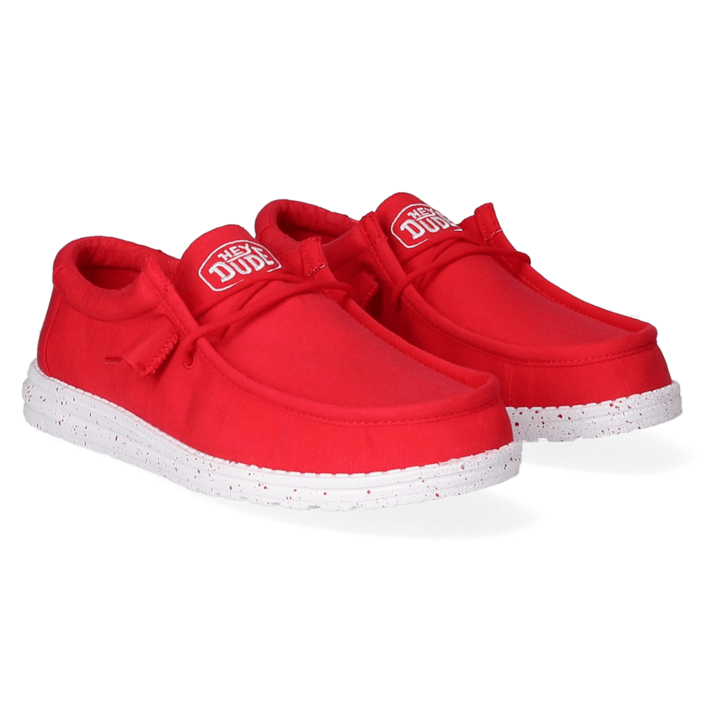 Wally Slub Canvas Heren Instappers Red