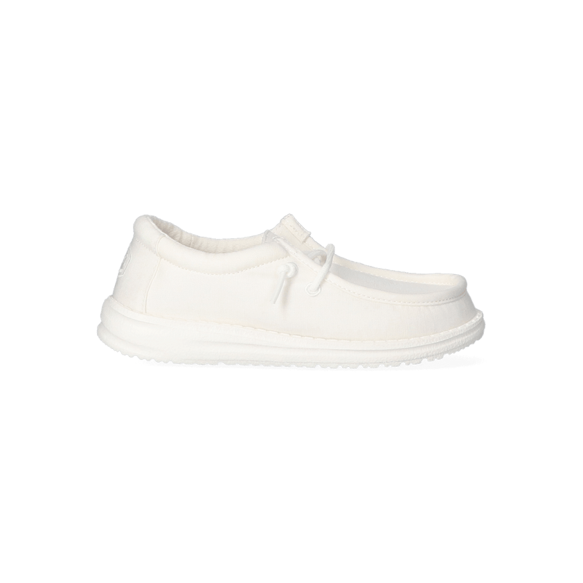 Wally Youth Slub Canvas Jongens Instappers White