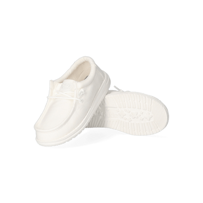 Wally Youth Slub Canvas Jongens Instappers White